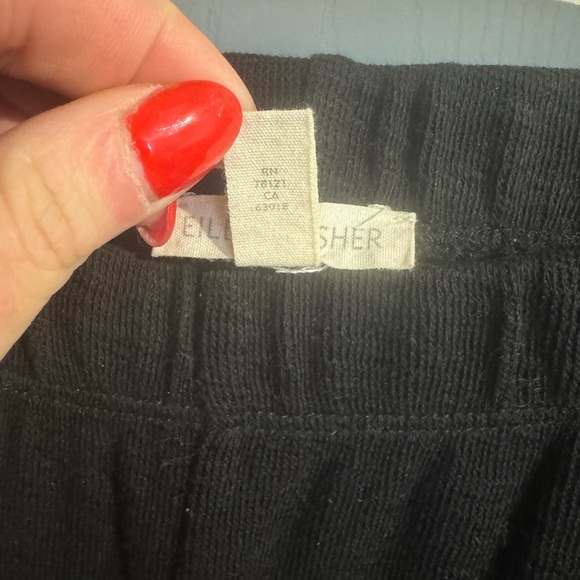 EILEEN FISHER Women's Wide Straight Leg Elastic Waist Pants size Small Black - Picture 7 of 15